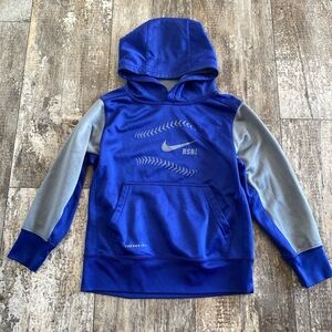 Kids Nike Blue and Gray Hoodie Sweater Size XS